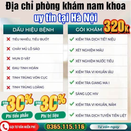 20 địa chỉ phòng khám nam khoa ở đâu tốt nhất uy tín tại Hà Nội