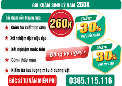 Chi phí chữa bệnh xuất tinh sớm chỉ từ 3.000.000 Đ ở Hà Nội